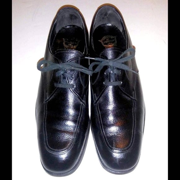 Florsheim Vintage Black Pebble Leather Shoes 8M - Picture 1 of 5